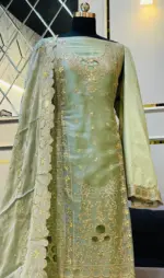 JIMMY CHOO Green Organza Three Piece - Image 2