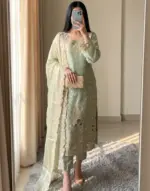 JIMMY CHOO Green Organza Three Piece
